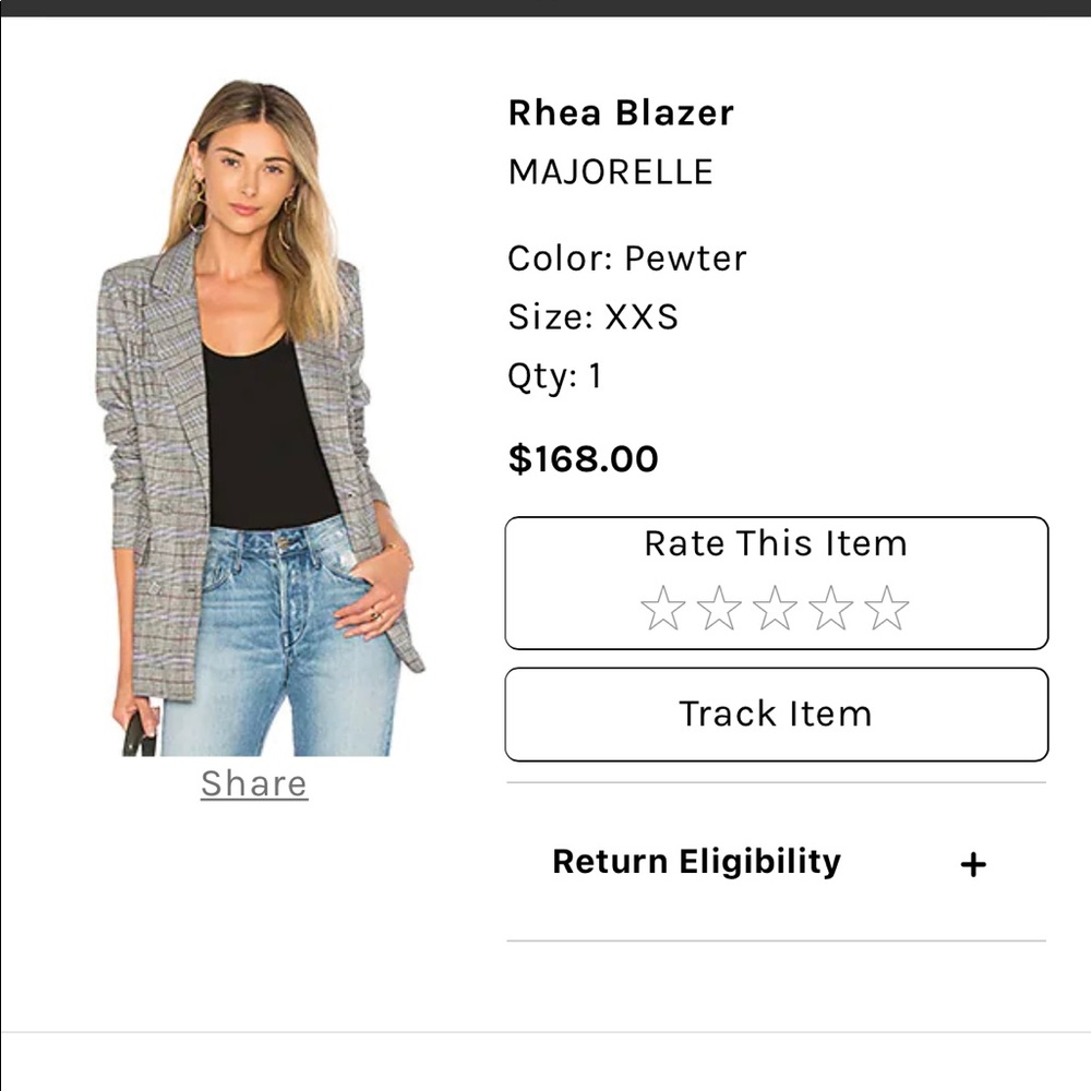 Majorelle blazer size XXS NWOT, smoke free pet free home.